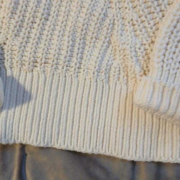 Banana Republic Women's Chunky Cream Ribbed Knit Cardigan SZ L - Picture 5 of 8
